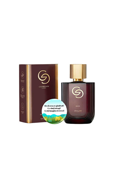 Oriflame Complete set for Him, Giordani Gold Man Eau de Parfum, Dactylion badge with motivational message
