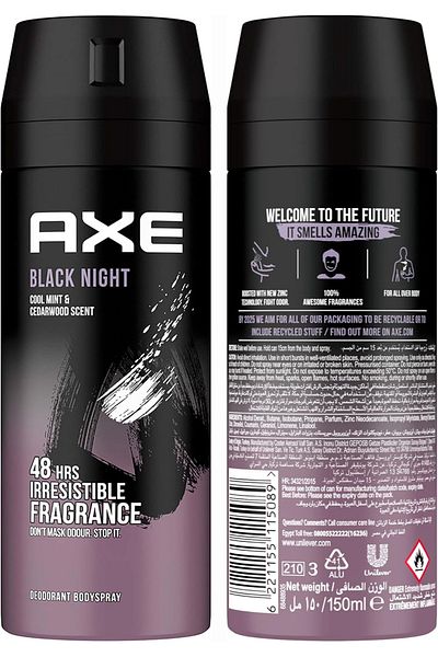 Axe Body Spray for Men Black Night 150ML X 3