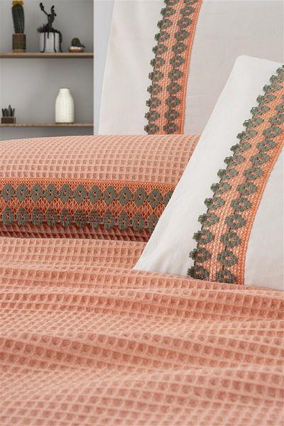 Sevim Tivoli Double 4-Piece Pool Pique Set - Dowry & Gift Pique - Valerie-Apricot