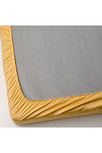 IKEA NATTJASMIN Yellow Fitted Sheet – 80x200 cm | Soft & Breathable Cotton/Lyocell