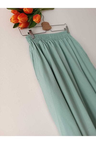 HC Boutique Fusta lungă din țesătură din popelin - cu buzunar filet și fără căptușeală