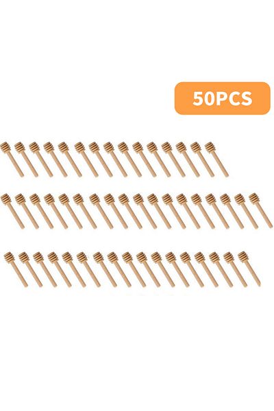 Choice 50pcs High Quality Honey Stir Bar Mixing Handle Jar Spoon Practical 100pc Wood Dipper Honey Long Sti