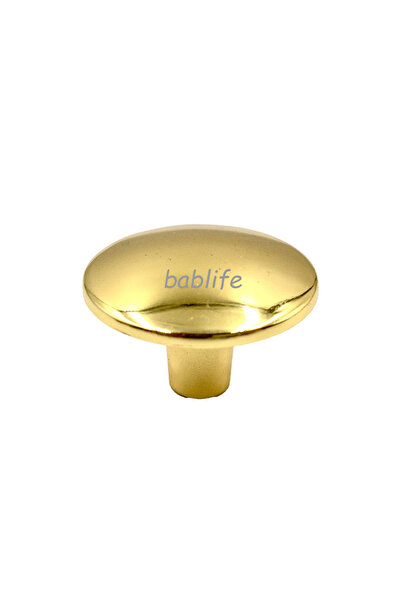 bablife Mantar Düğme Altın Sarısı 35mm Metal Lüks Çapında Çekmece Dolap Mobilya Kulpları