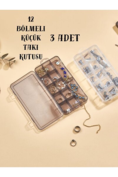 Ayshe Home Concept 3 Adet Hmu-004 12 Bölmeli Kapaklı Takı-toka-aksesuar-hırda...