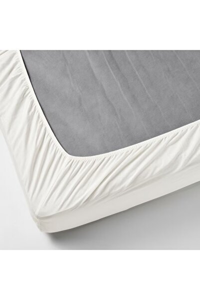 IKEA BALSAMPOPPEL Fitted Sheet, White, 90x200 cm – 100% Organic Cotton, Soft & Breathable