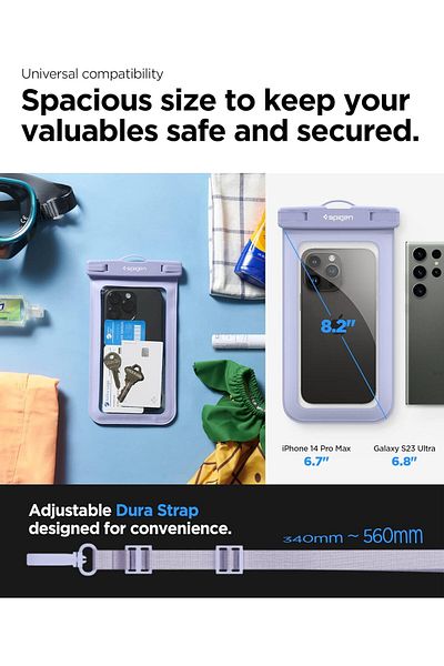 Spigen Universal Waterproof Phone case [1 Pack] IPX8 Pouch A601 - Aqua Blue