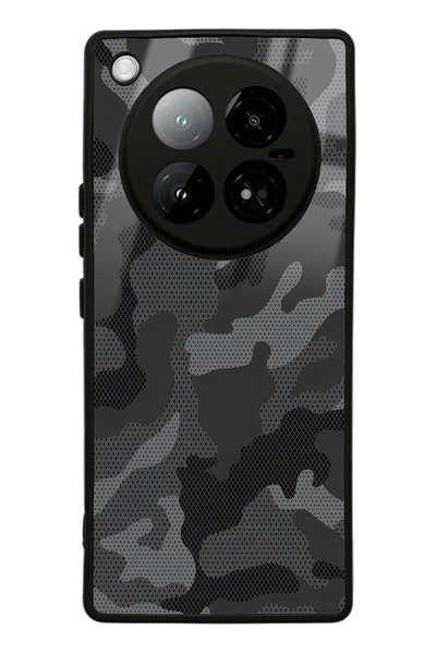 Spoyi Glossy Phone Case for Infinix Zero 40 4g Black Camouflage Design