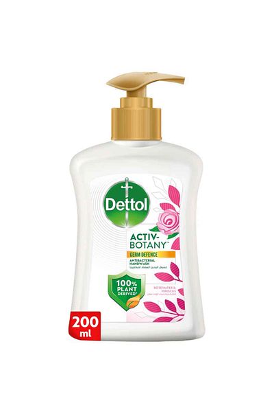 Dettol Activ-botany Liquid Handwash Pump, Rosewater & Hibiscus Scent, 200ml