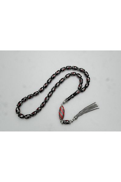 Skygo Oltu Stone Capsule Cut Fountain Red Processing Rosary