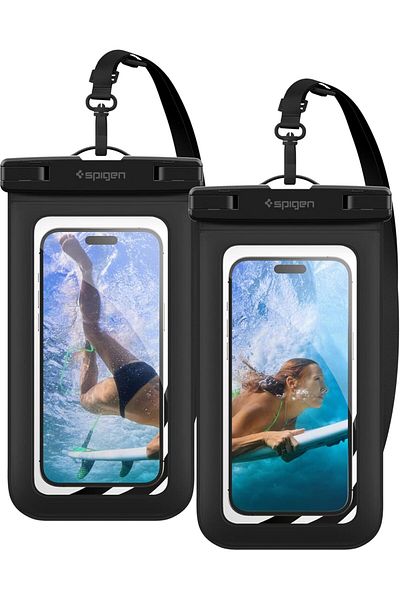 Spigen Universal Waterproof Phone case [2 Pack] IPX8 Pouch A601 - Black