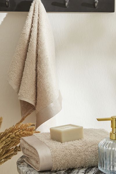 Karaca Home Beige Paul 2-Piece Face Towel Set