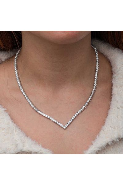 Skygo Silver V Model Waterway Women Necklace
