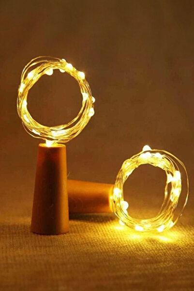 TrendDeco 5 Adet Fonksiyonlu Mantar Tıpalı Sarı (Günışığı) Peri Led 2 Metre P...