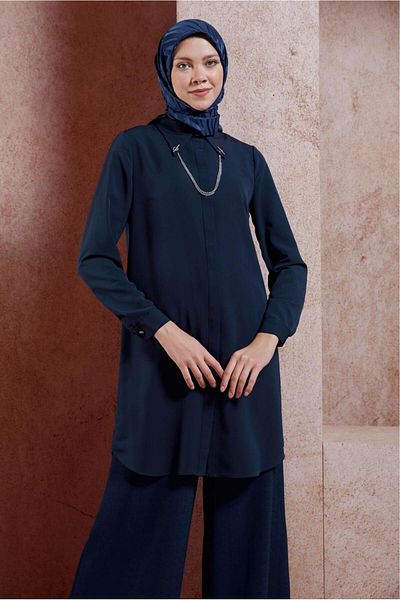 Alvina Hijab Tunic - Chain Detailed, Model 44656
