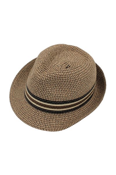 BM GİFT DESİGN Men's brown beach hat with band