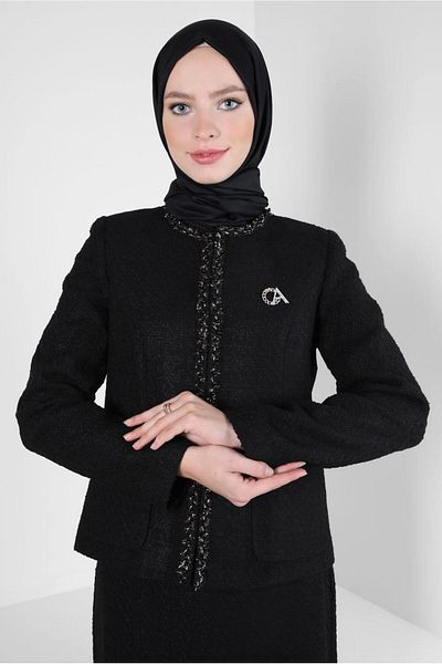 Alvina Σετ Tweed με Λεπτομέρεια Καρφίτσας και Φούστα 30403