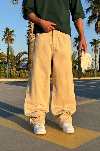 Flaw Wear Baggy Cut Jean Trousers