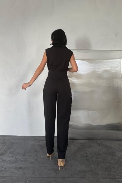 KOZMERA BUTİK Eyesof Black Zero Sleeve Atlas Jumpsuit
