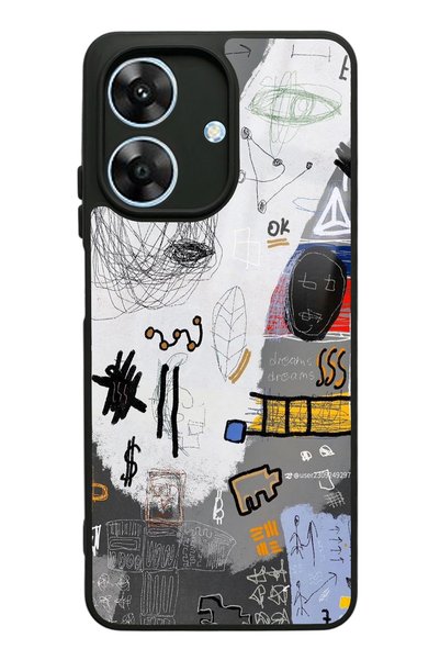 Spoyi Oppo Realme Note 60 Glossy Phone Case with Mathematics Board Design