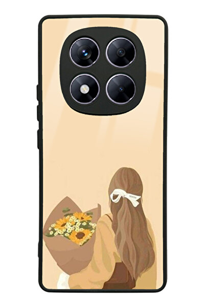 Spoyi Xiaomi Redmi Note 14 Pro 4G Çiçekli Kız Tasarımlı Glossy Telefon Kılıfı