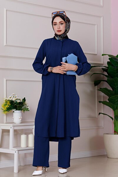Sevitli Σετ μπλέ Navy με προαιρετικό τουνίκ και παντελόνι