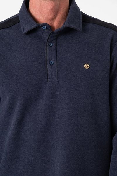 Tony Montana Πολυτελές μονόχρωμο φούτερ Polo με κουμπιά SW-1094
