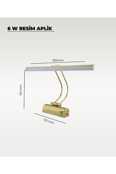 AC AYDINLATMA 6500k WhIte LIght - 6w Gold Flute Sconce