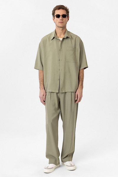 Antioch Khaki Relaxed Short Sleeve Men's Shirt