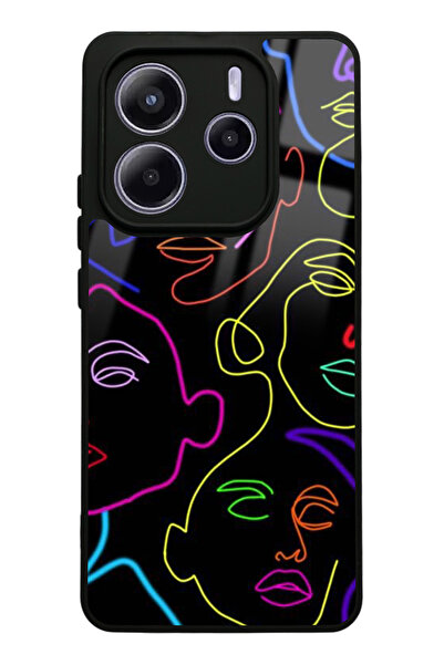 Spoyi حافظة هاتف لامعة بتصميم صورة ظلية نيون لهاتف Xiaomi Redmi Note 14 4G