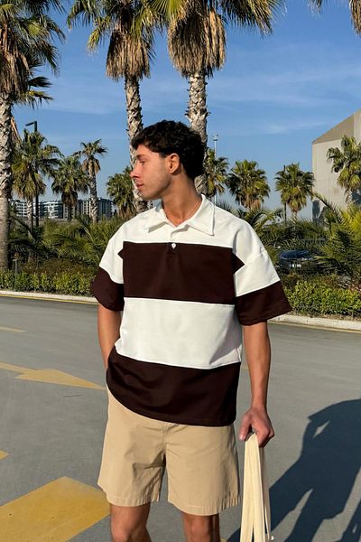 Flaw Wear Half Placket Polo Neck T-Shirt