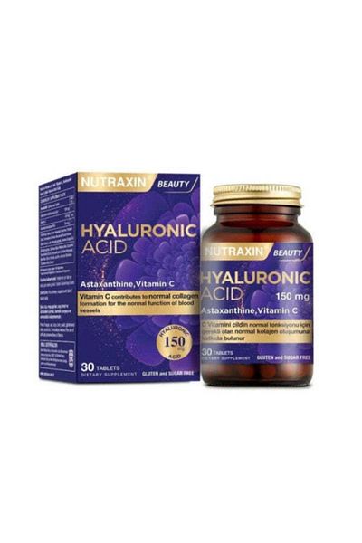 Nutraxin Hyaluronic Acid Astaxasthine, Vitamin C 30 Tablets
