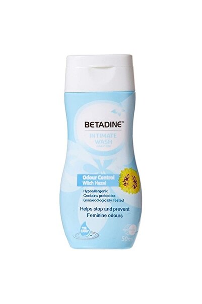 BETADINE غسول حميمي - للتحكم في الروائح برائحة بندق الساحرة، 50 مل (7640168160845)