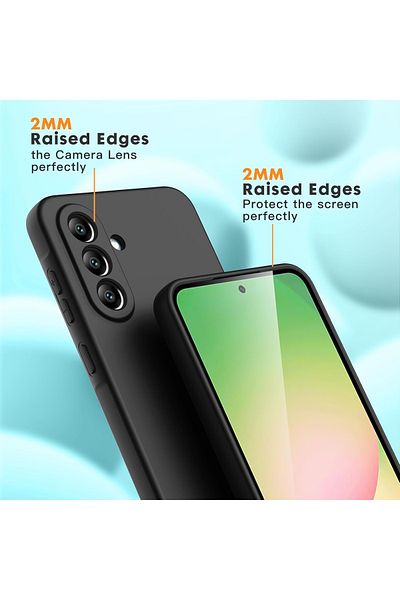 m.tk moveteck Samsung Galaxy A36 Case with Camera Protection Soft Color Matte Silicone + 9H Screen Protector Glass 2in1 Set