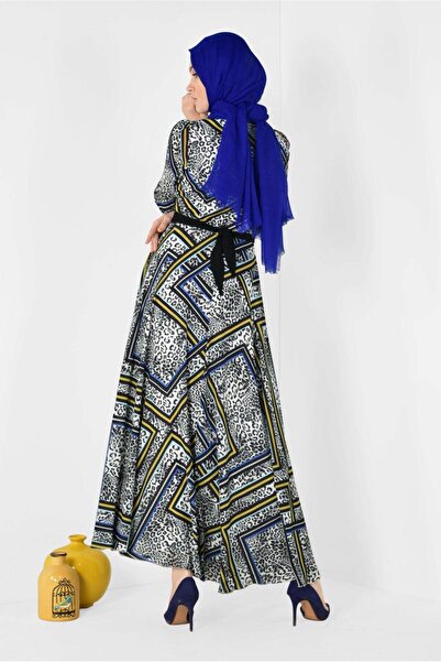 Alvina Leopard and Graphic Patterned Dress 4944