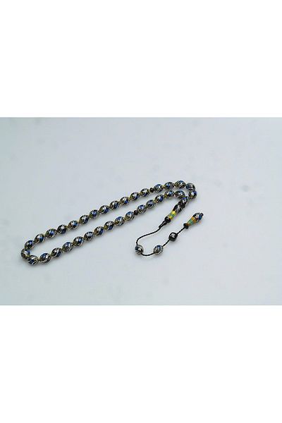 Skygo Oltu Stone and Yellow Galalith Double Fountain Nightingale Embroidered Rosary