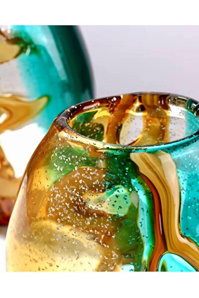 Ch hand -blown Amber stitching Fashion 9.85Inch Glass