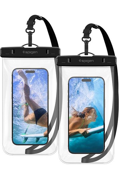 Spigen Universal Waterproof Phone case [2 Pack] IPX8 Pouch A601 - Crystal Clear