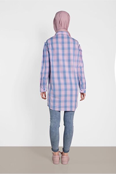 Alvina 4441 Model Plaid Patterned Tunic