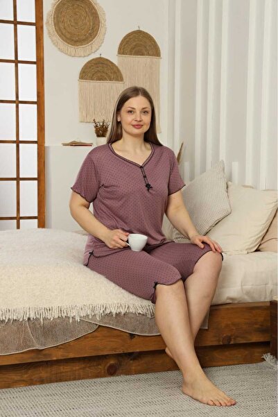 LİLA İÇ GİYİM SET DE Pijamale CAPRI CU MÂNECĂ SCURTĂ DE VISCOS