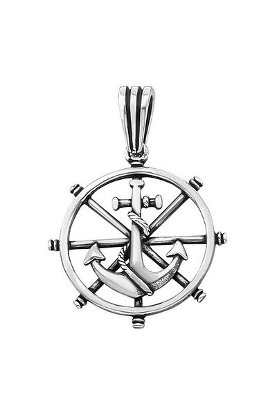 Skygo Silver Ship Wheel Men's Pendant