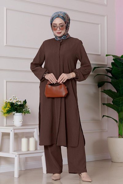 Sevitli Tunica cu fanta - Costum detaliat - Maro