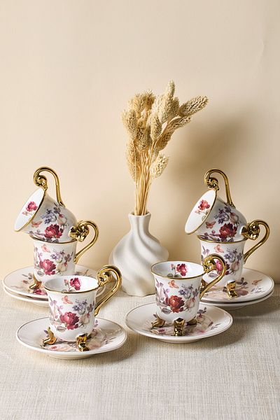 Perotti Porcelain Rose Garden 6 Personality Coffee Cup