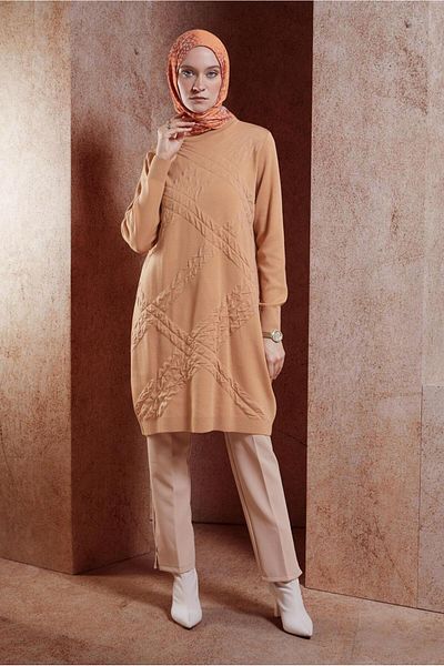 Alvina Πλεκτό Hijab Tunic - 44906
