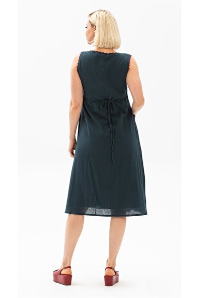 Eliş Şile Bezi Αμάνικο ύφασμα Şile - Burçak Midi Length, καλοκαιρινό φόρεμα και βενζίνη Ptrl