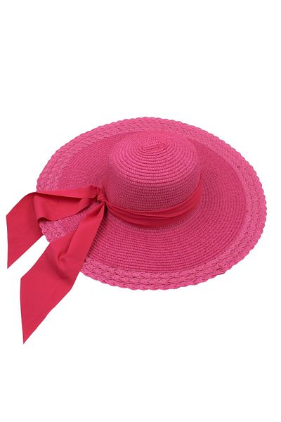 BM GİFT DESİGN Women's pink beach hat with bow