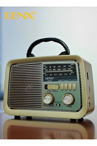 Denx راديو FM - AM - SW خشب بني بلوتوث صوت محمول بطاقة TF قرص فلاش USB تشغيل AUX DX2432