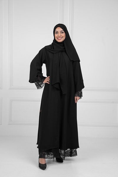 LAVİNİA Lavinia women's abaya with excellent internet fabric lined with tulle on the inside