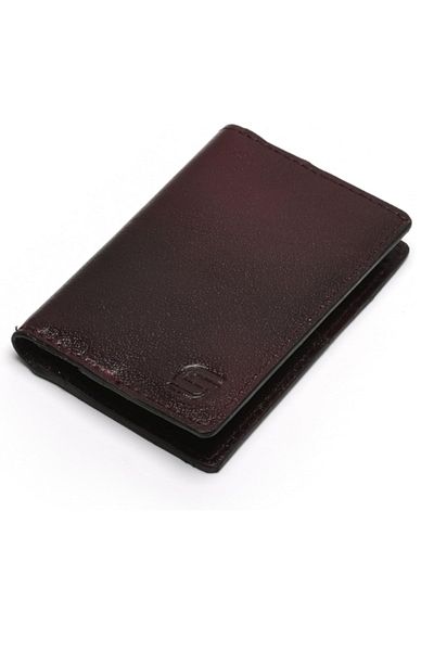 SLIMTA Genuine Leather Wallet for Men Minimalist Card Holder Genuine Croc Brown Leather Bifold Design