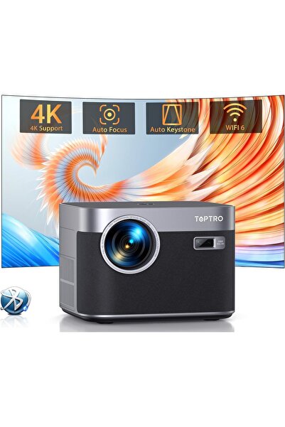 TOPTRO X7 4K Destekli Akıllı Projeksiyon, Otomatik Odak & Düzeltme, WiFi 6 & Bluetooth 5.2