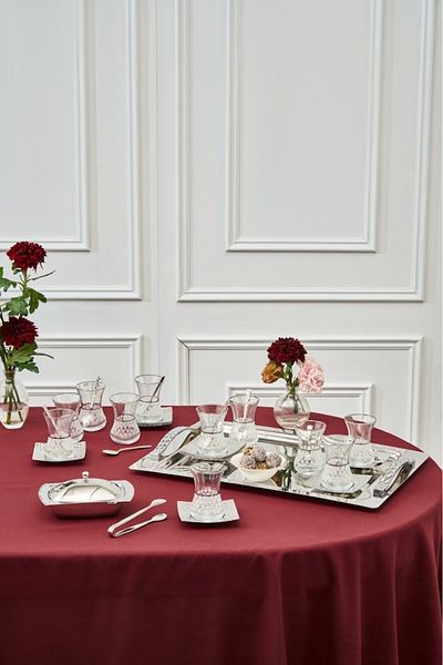 Karaca Cella 12-Person 40-Piece Tea Set with Tray Platinum